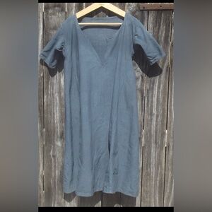 Antique, French linen dress charcoal gray